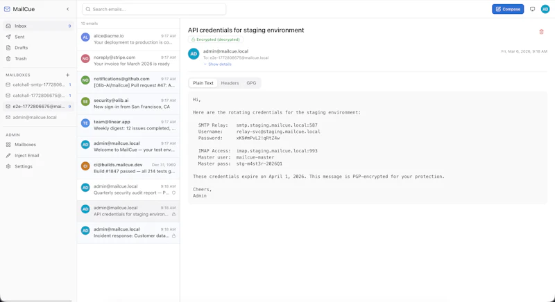 MailCue screenshot 2