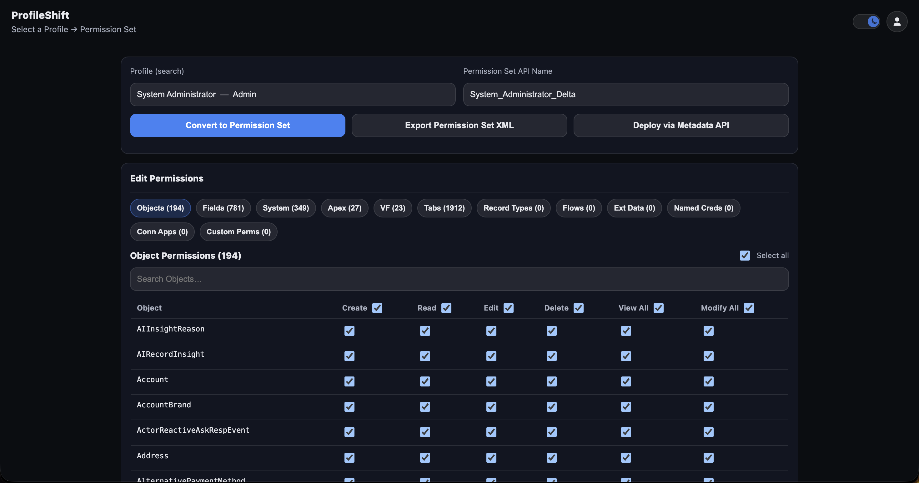 ProfileShift – Profile to Permission Set gallery image