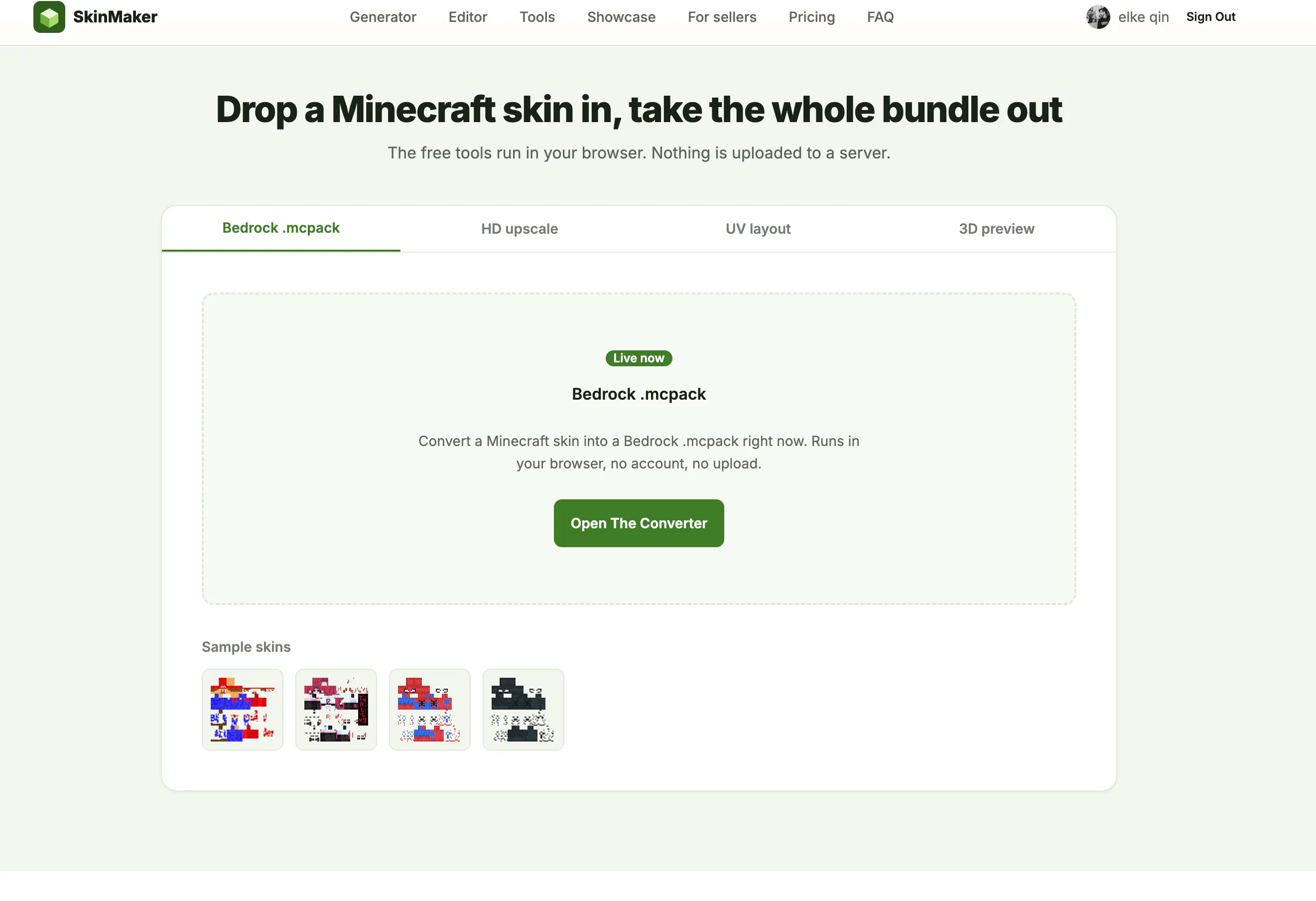 Minecraft Skin Maker & .mcpack Converter gallery image