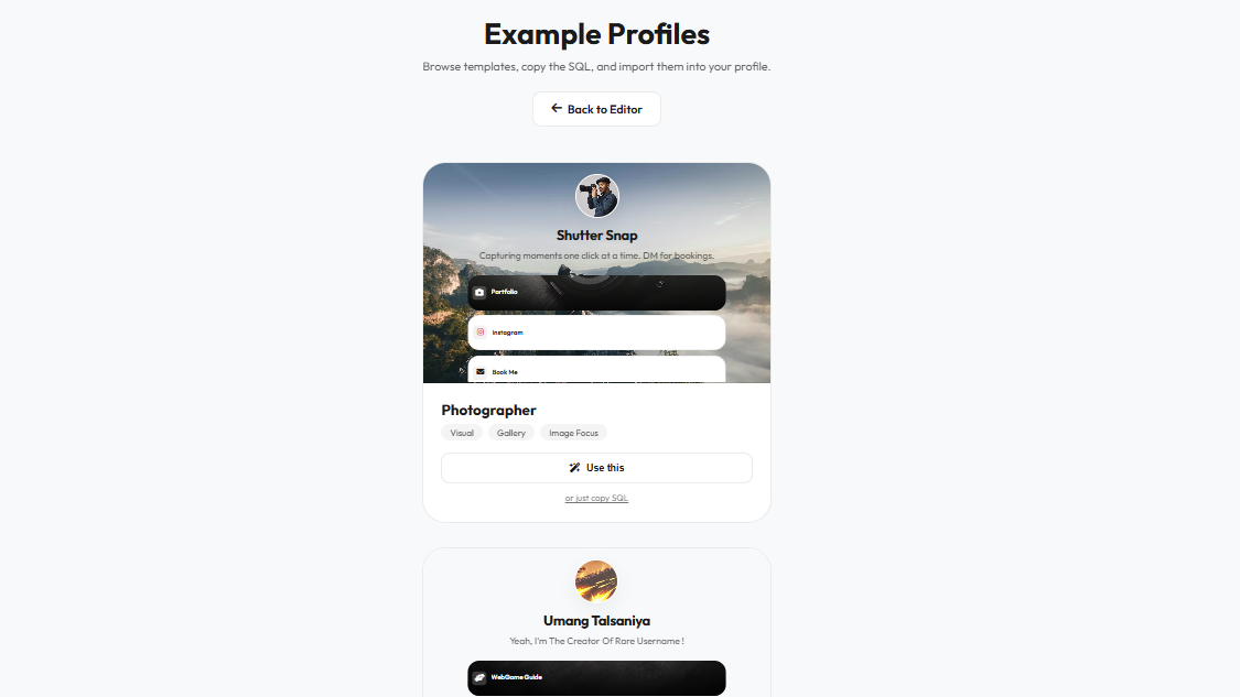 Rare Username - Screenshot 2 showing product features and functionality