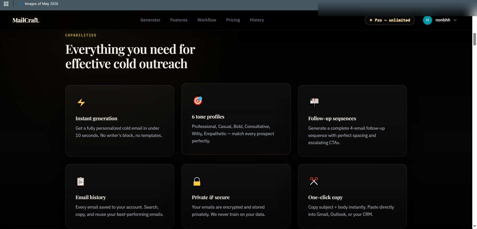 MailCraft — Blackout Cold Email Studio