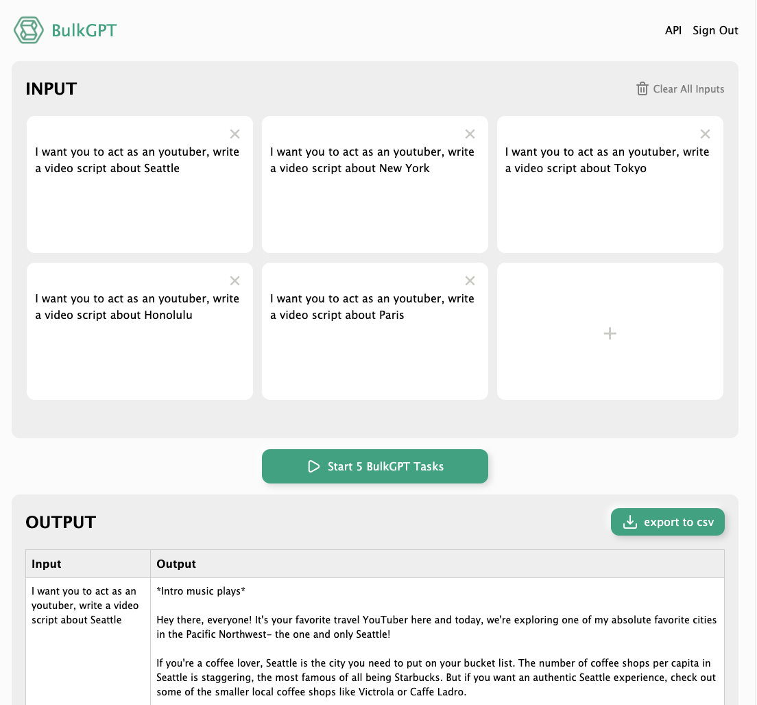 وسائط BulkGPT.ai - قم بتوسيع نطاق سير العمل الخاص بك مع طلبات chatgpt بالجملة وصادرات CSV 1