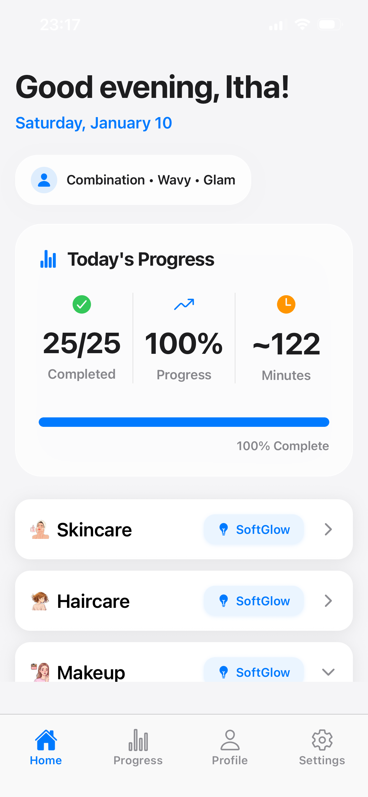 SoftGlow - beauty app - Screenshot 5 showing product features and functionality