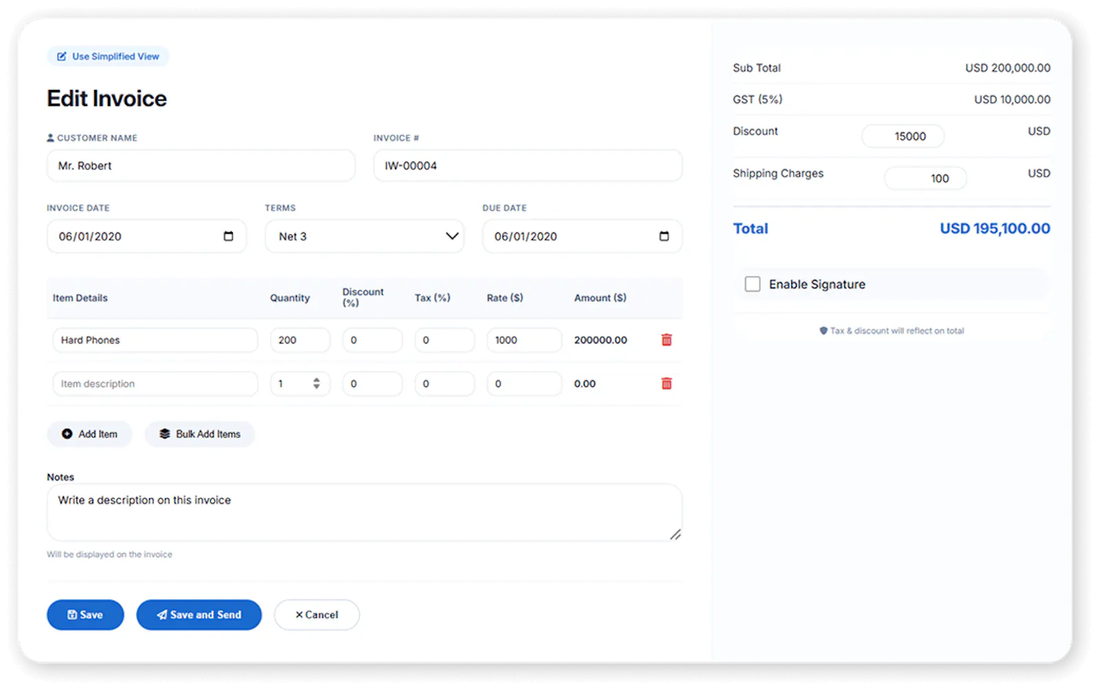 Invoice Generator screenshot 1