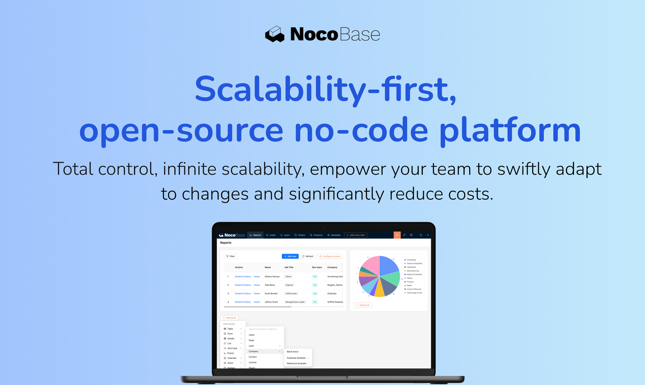 startuptile NocoBase-Scalability-first open-source no-code platform