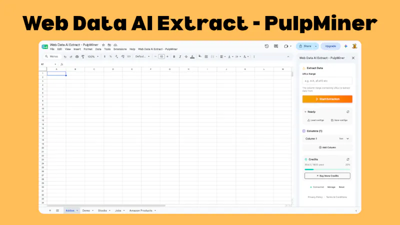 Web Data AI Extract for Google Sheets™ screenshot 2