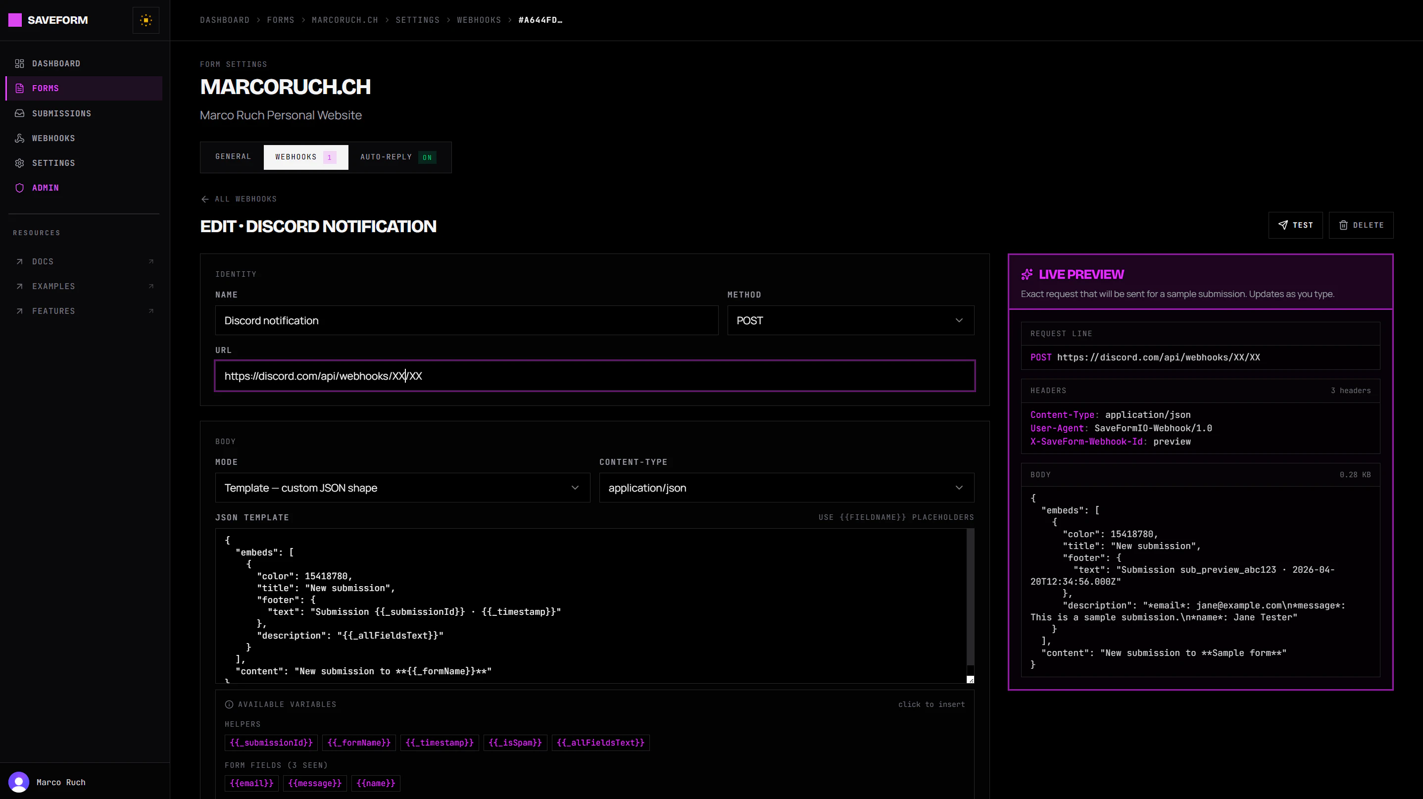 SaveForm.io screenshot 4