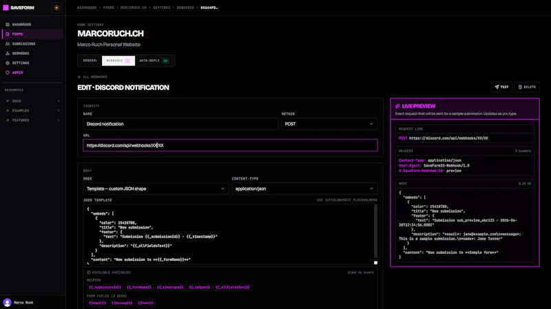SaveForm.io screenshot 4