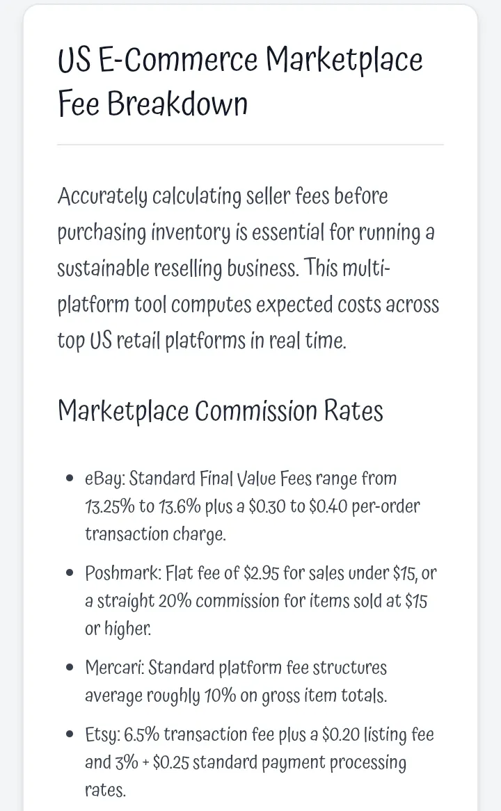 Reseller Fee Calculator gallery image