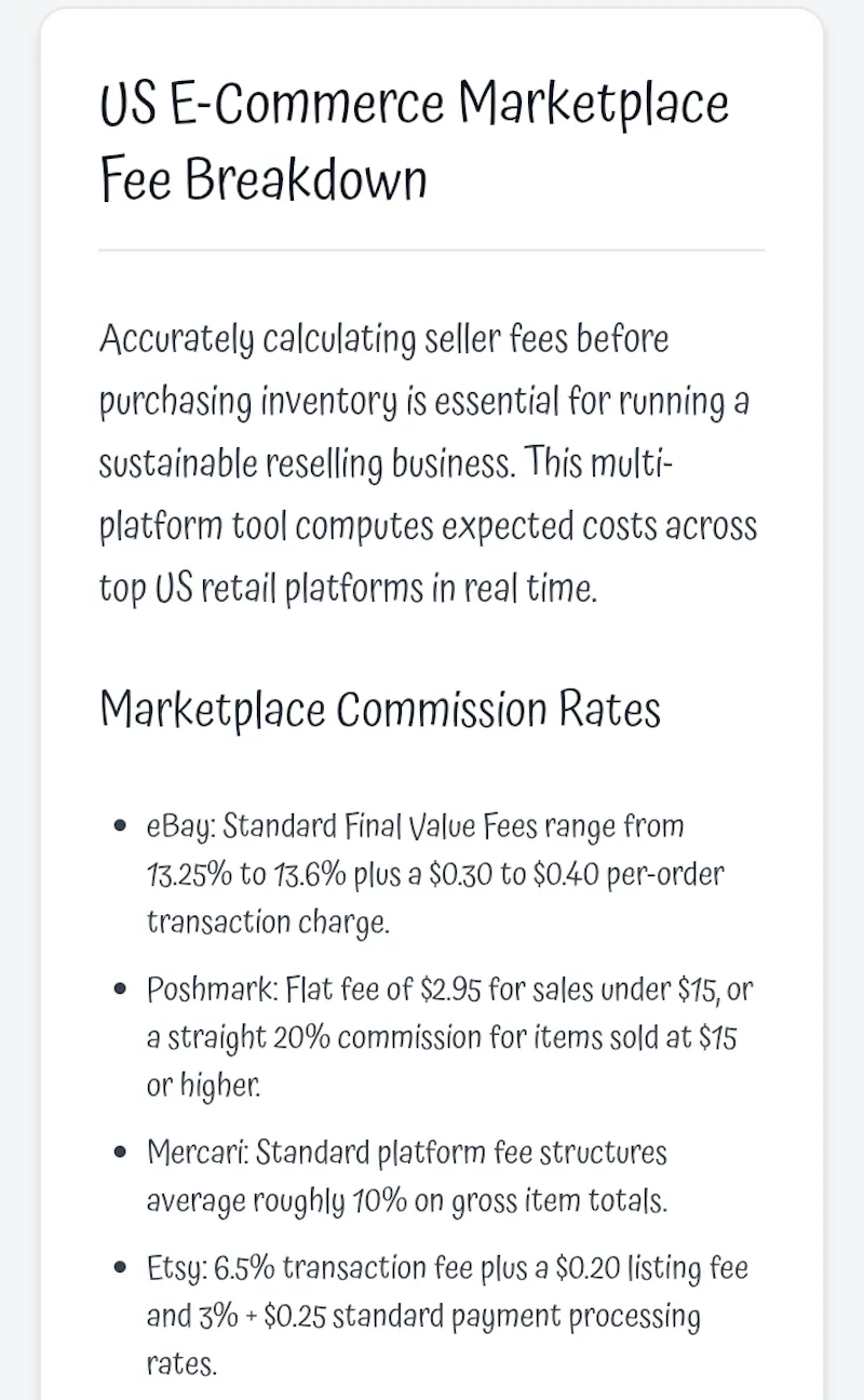 Reseller Fee Calculator screenshot 4