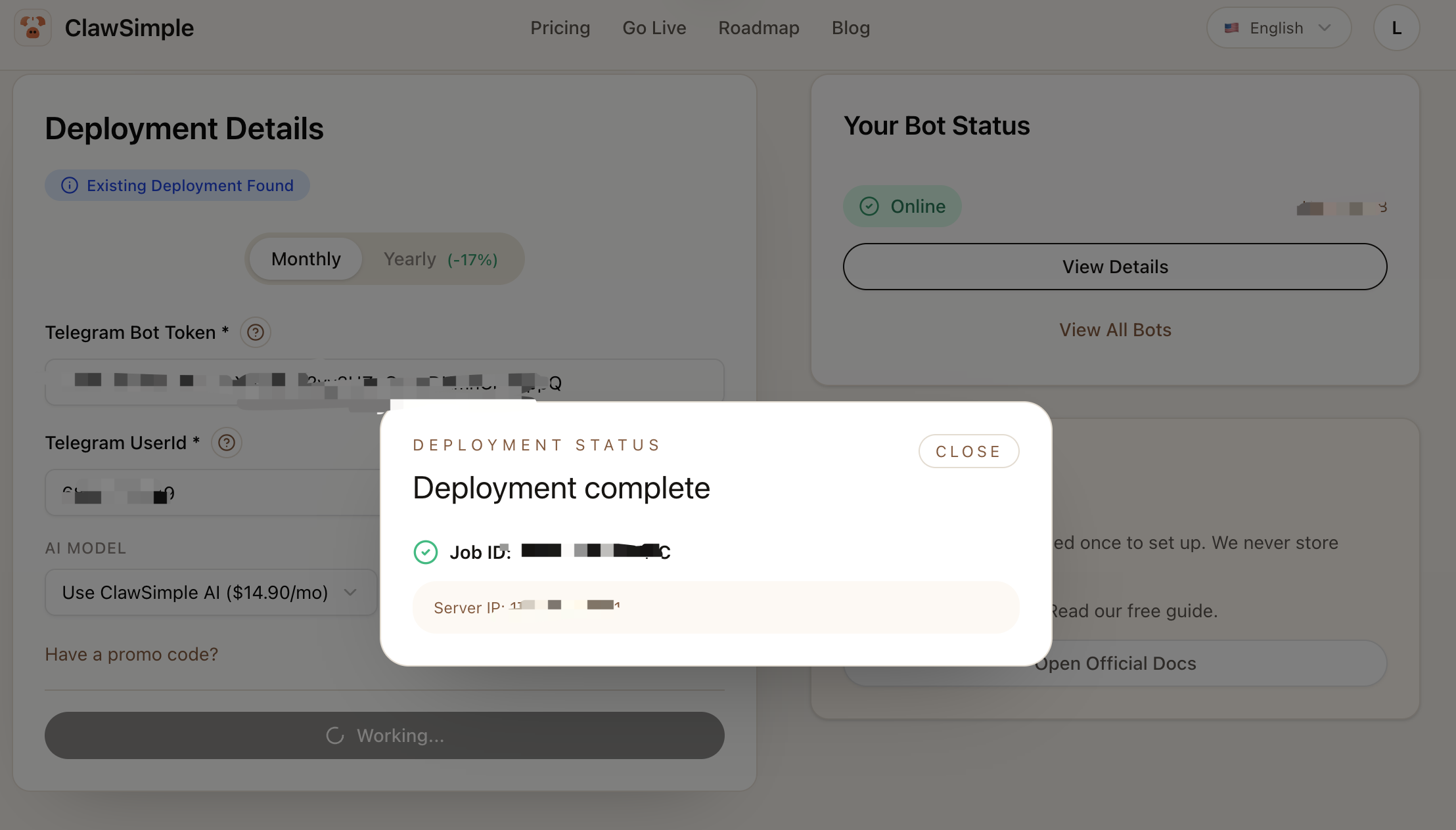 ClawSimple - Screenshot 5 showing product features and functionality