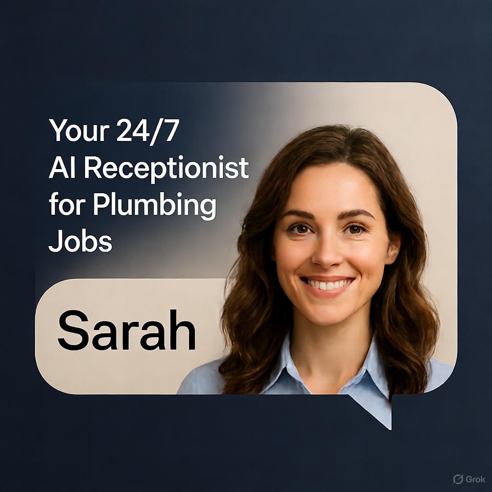 AI Plumbing Booking Bot → “Sarah” logo