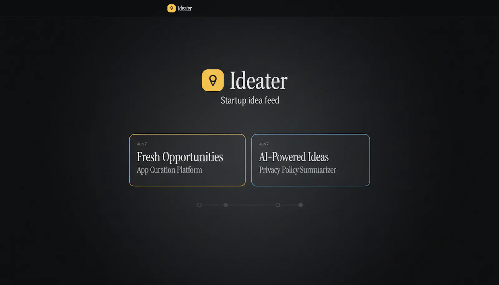 Ideater — Startup idea feed screenshot 1