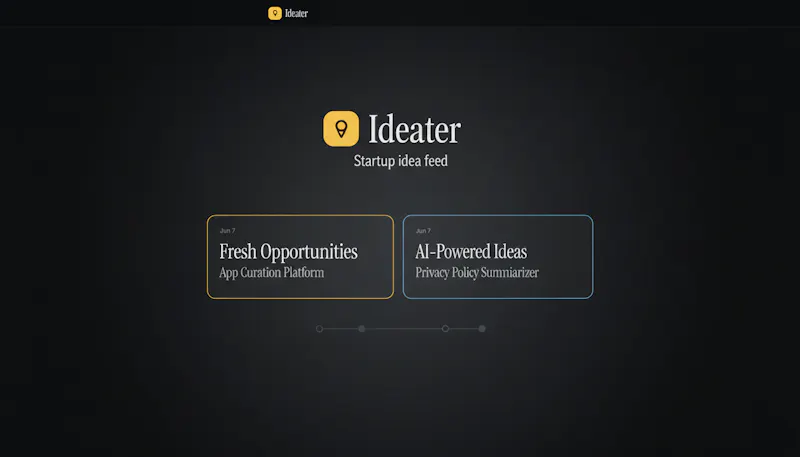 Ideater — Startup idea feed screenshot 1