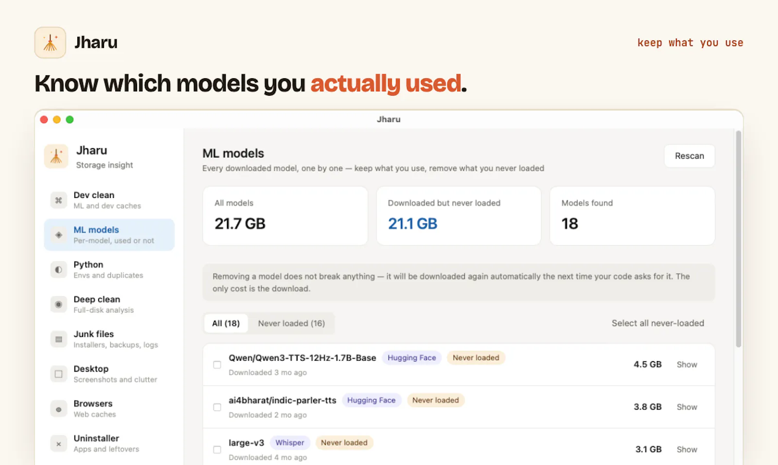 Jharu -A disk cleaner that can think. screenshot 4