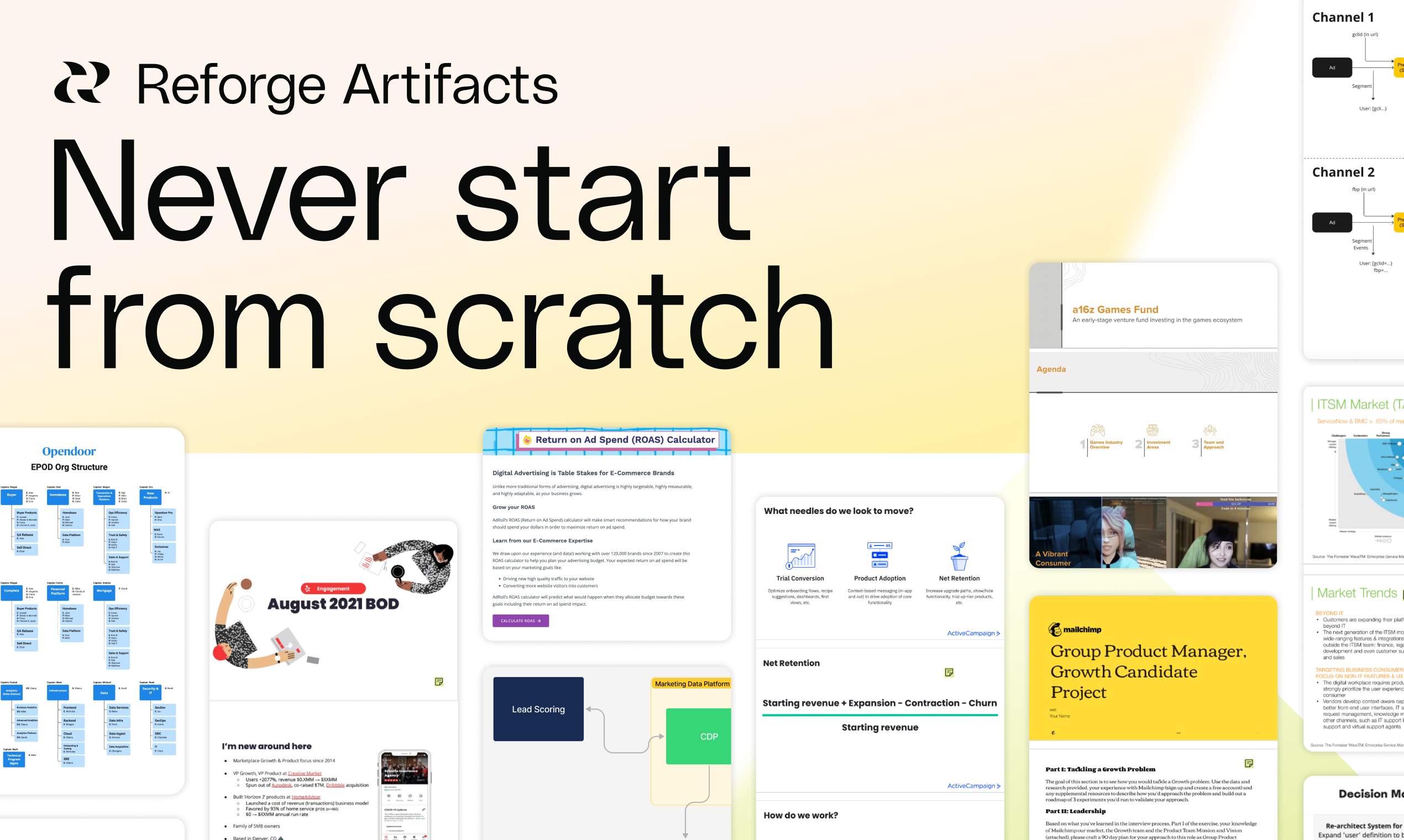 startuptile Reforge Artifacts-Real work product from those who have done it before