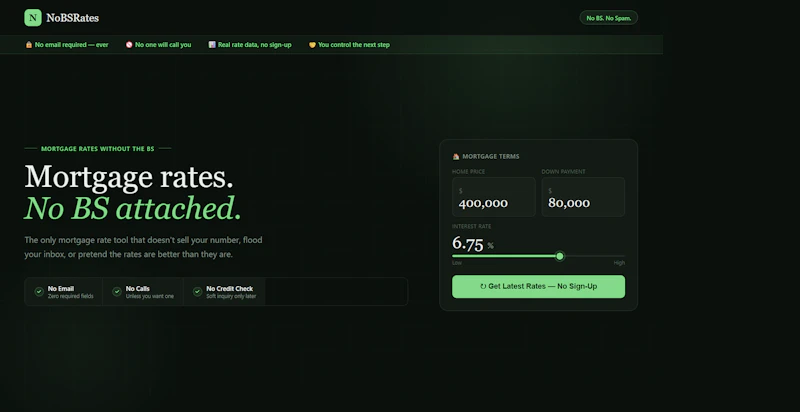 NoBSRates screenshot 2