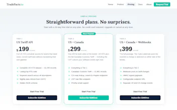 TradeFacts.io — US & Canada Tariff API gallery image