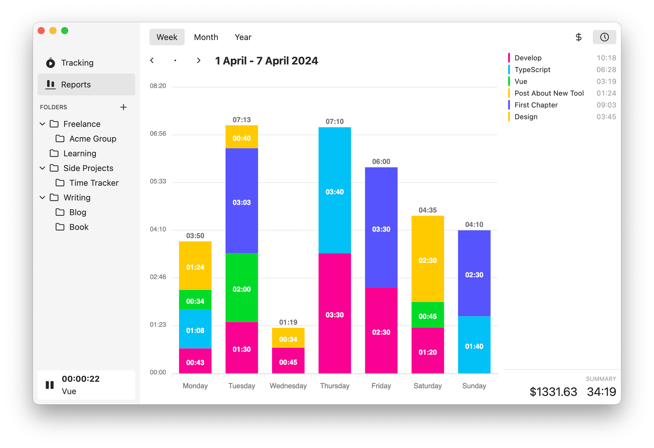 Timefall - Tracks and Records Your Work Time Accurately media 3