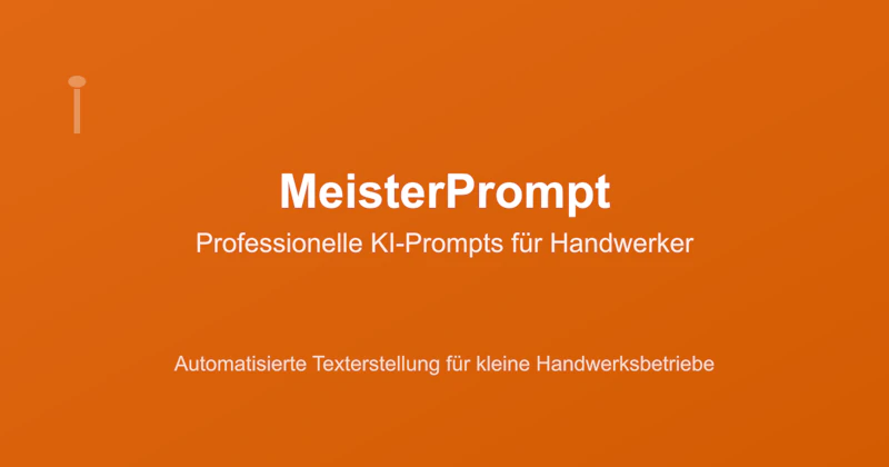 MeisterPrompt - KI für Handwerker screenshot 1