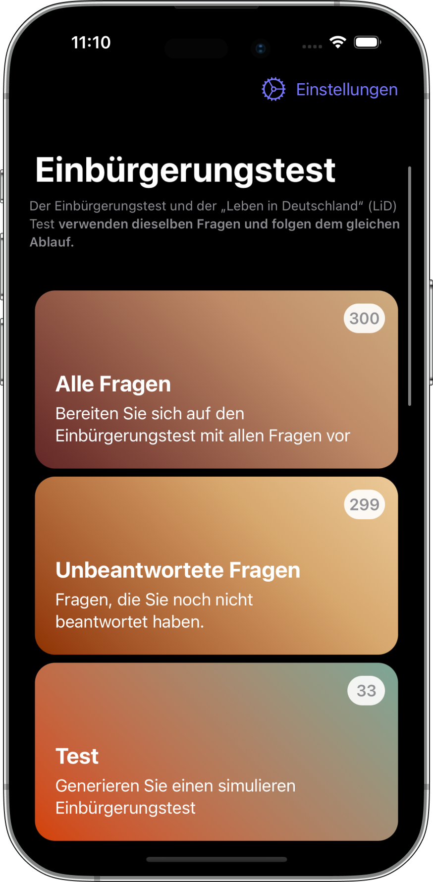 Leben in Deutschland Test 2023 App Medien 1
