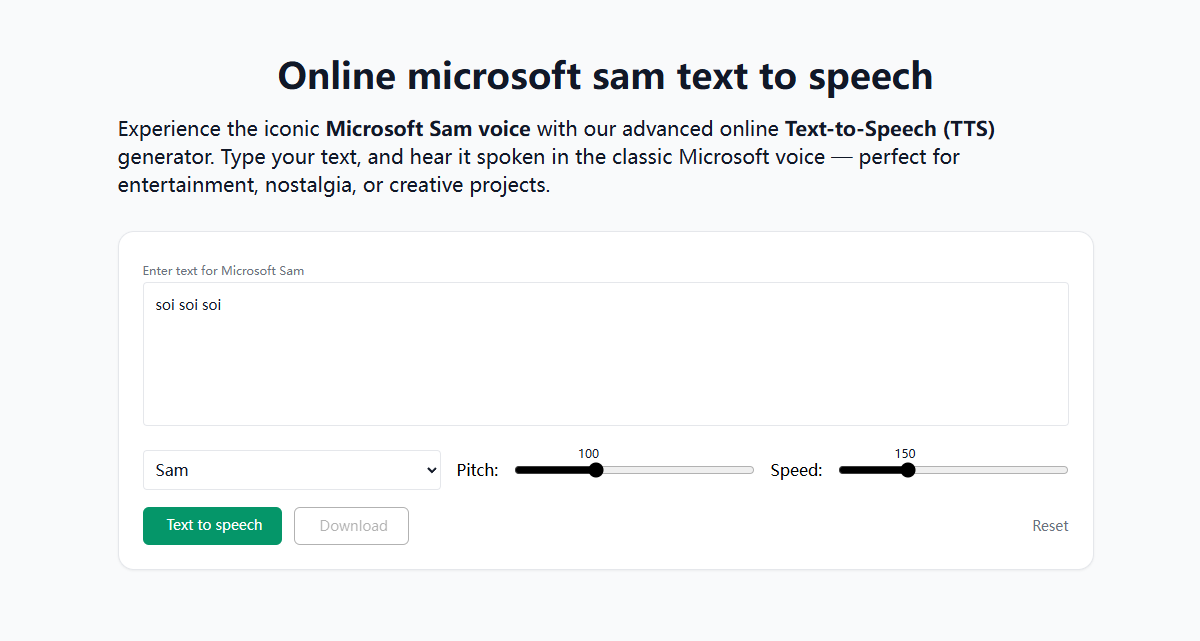 Microsoft Sam TTS