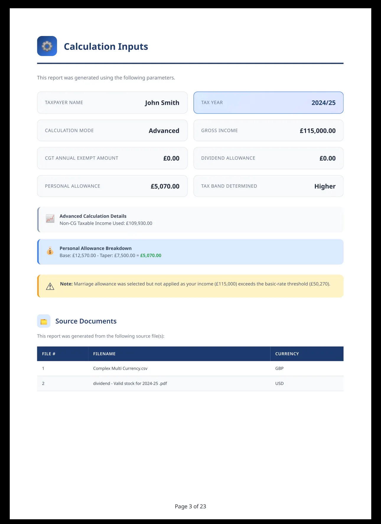 PrompTax - Stocks and Options CGT tool gallery image