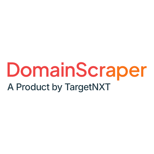 DomainScraper - A Product by TargetNXT - Product Hunt launch logo and brand identity