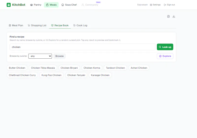 KitchBot screenshot 2