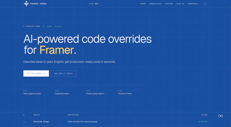 Framer Forge screenshot 2