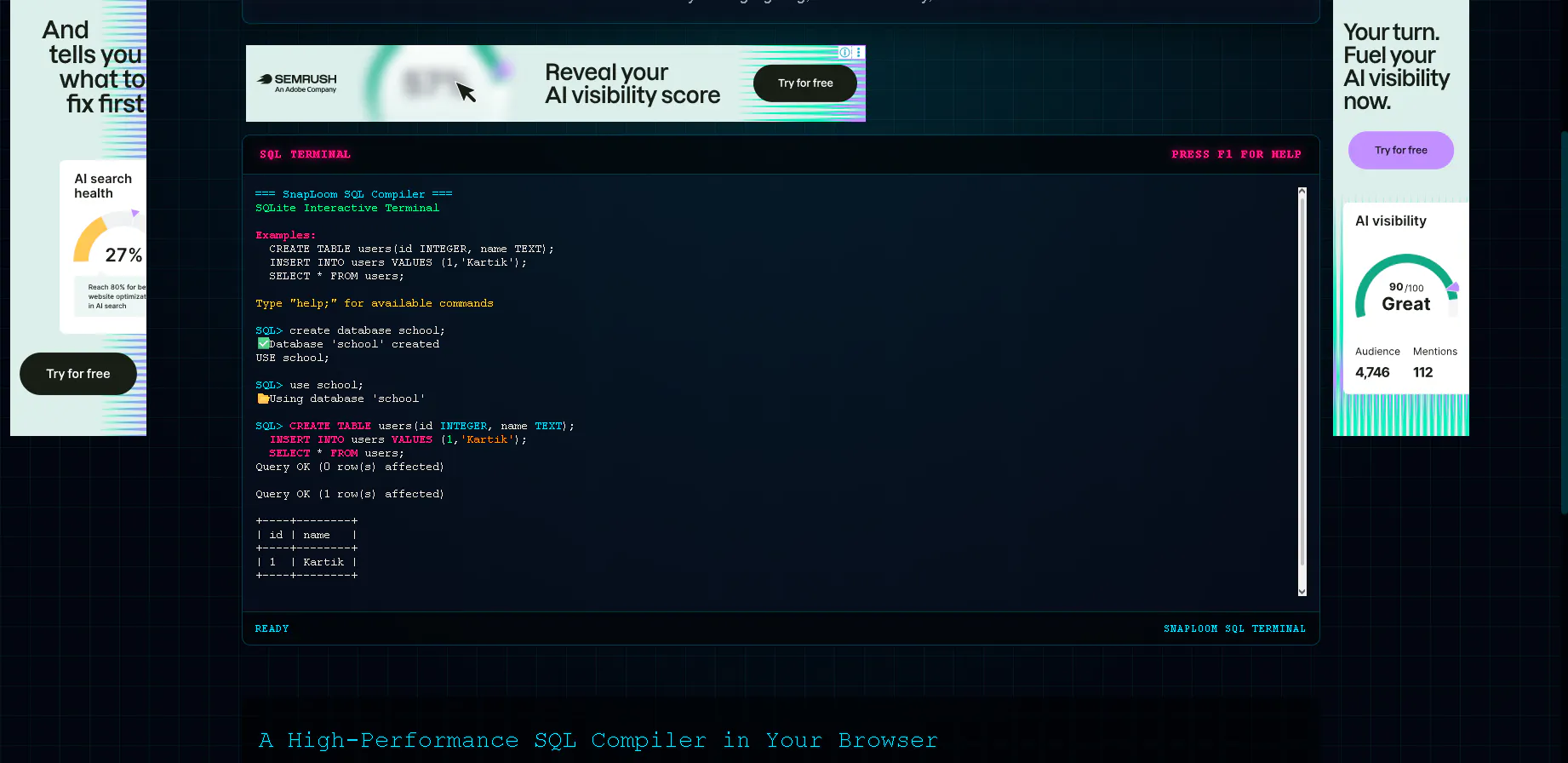 Online SQL Compiler gallery image