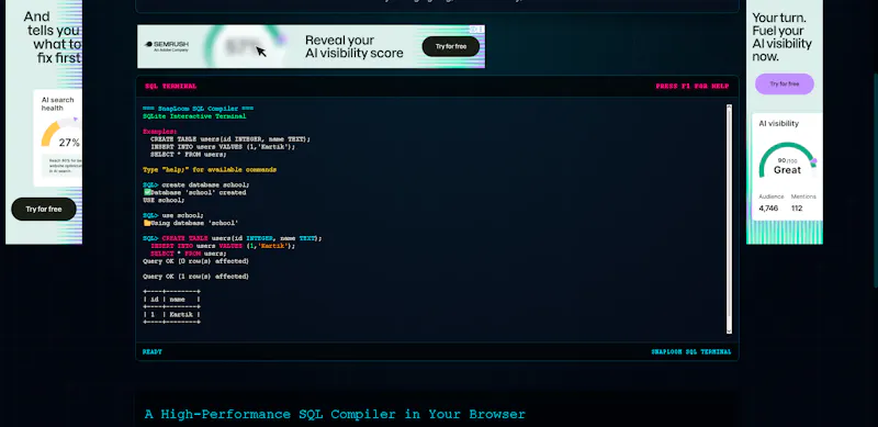 Online SQL Compiler screenshot 3