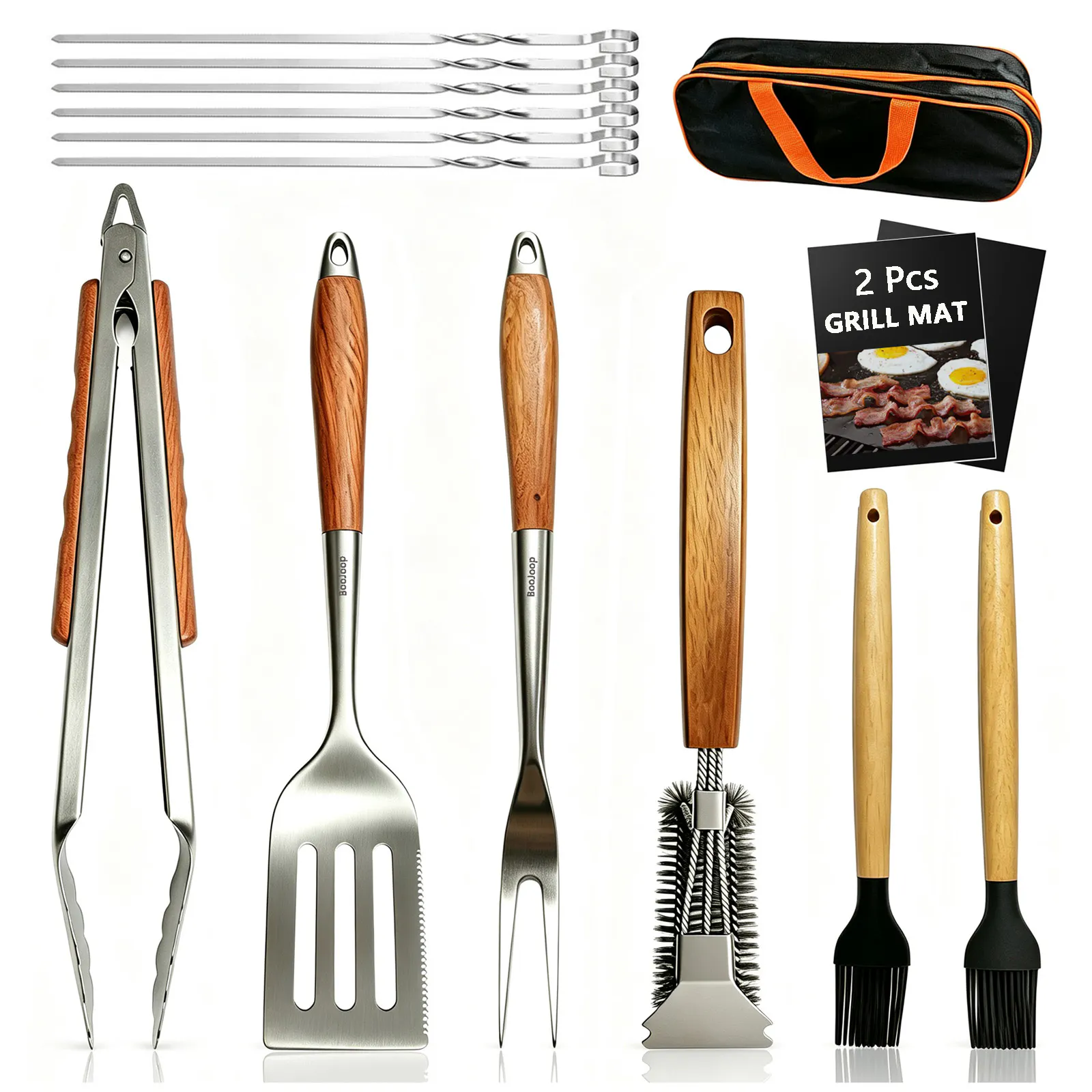 BooJoop 15 Pcs grill tools set