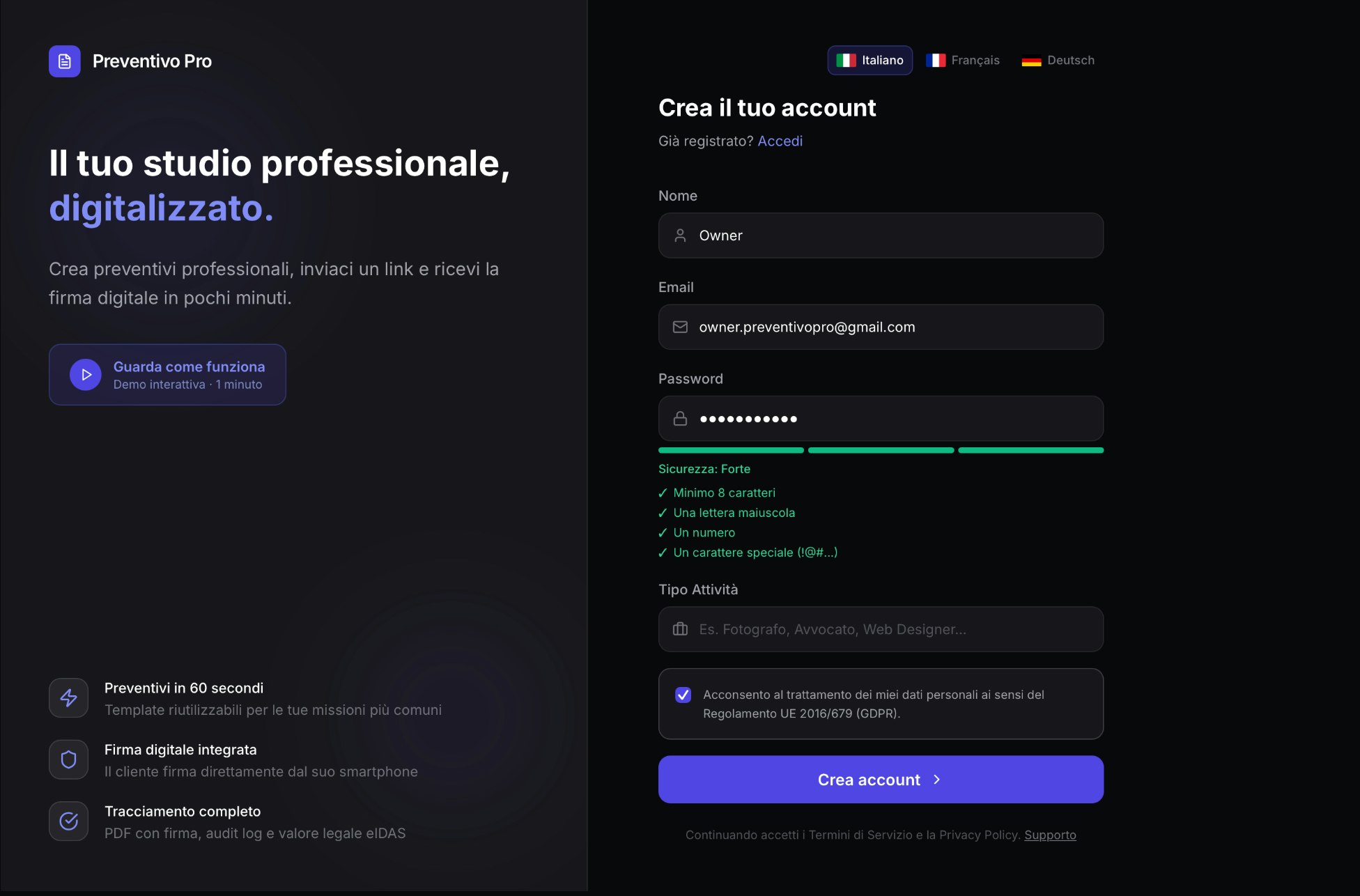 Preventivo Pro gallery image