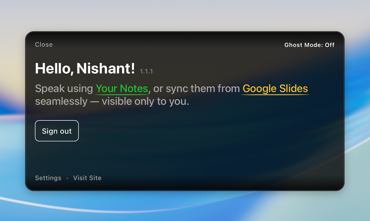 CueCard - Main product screenshot demonstrating key features and user interface
