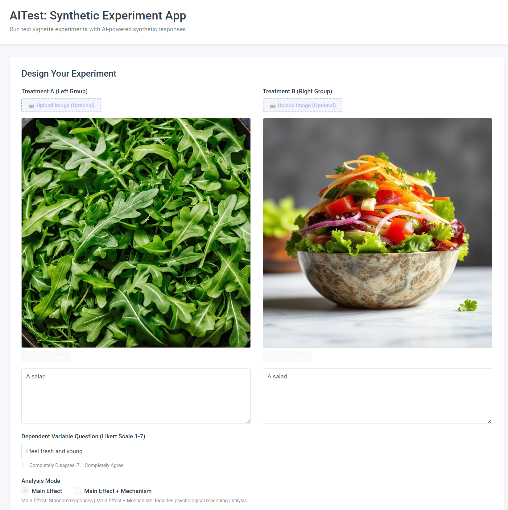 AITest: Synthetic Experiment App gallery image
