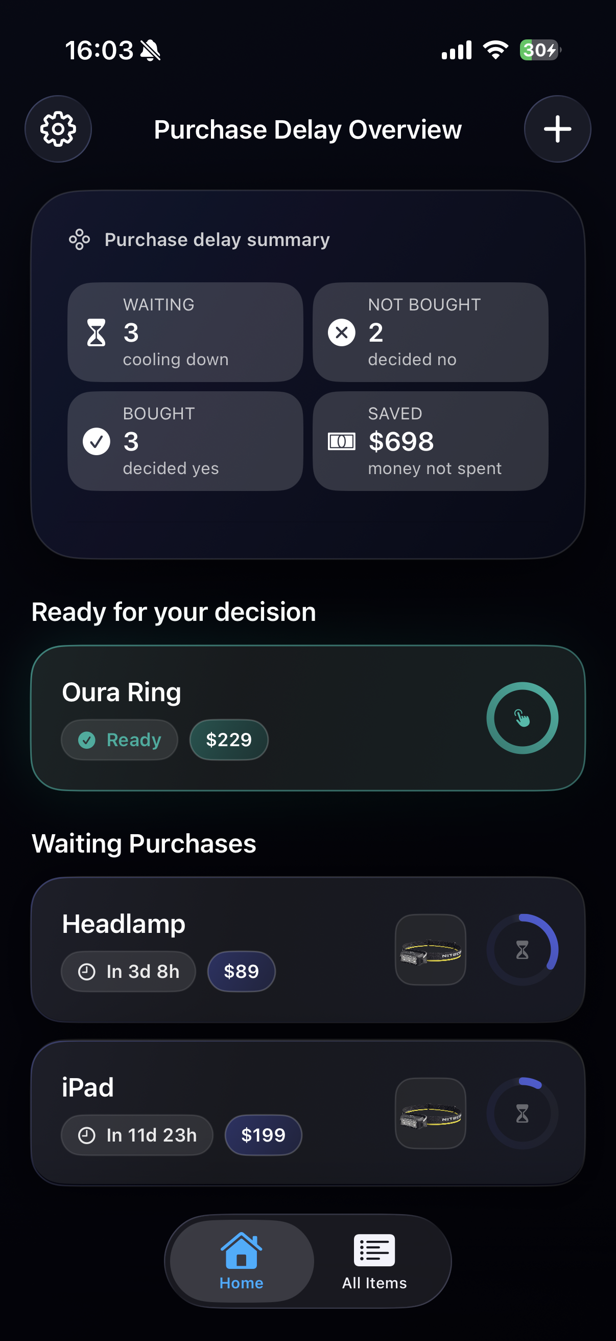 Not Yet - Main product screenshot demonstrating key features and user interface