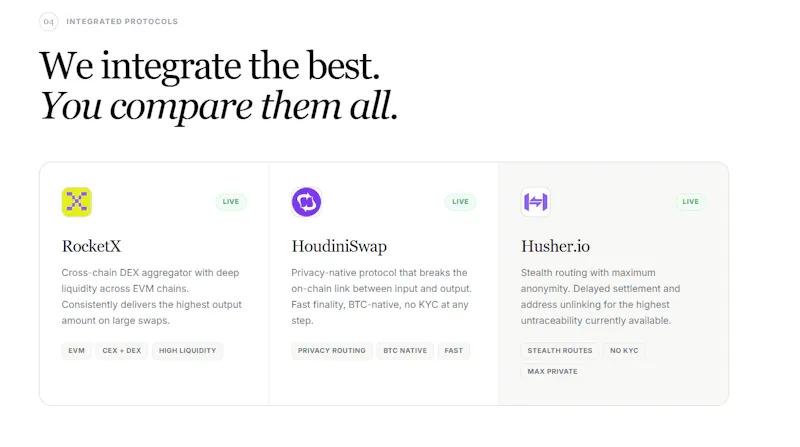 GhostUSD.xyz - Privacy Swap Aggregator screenshot 4