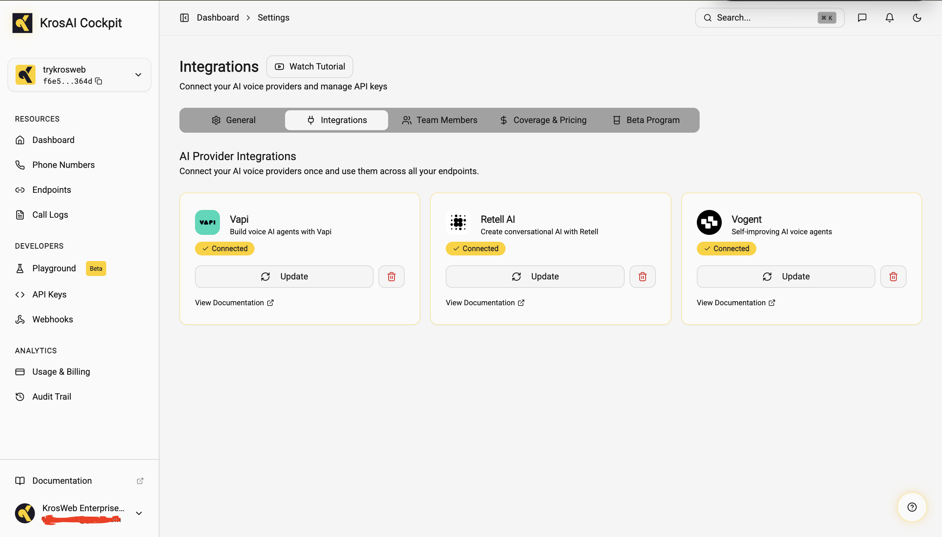 KrosAI - Screenshot 3 showing product features and functionality