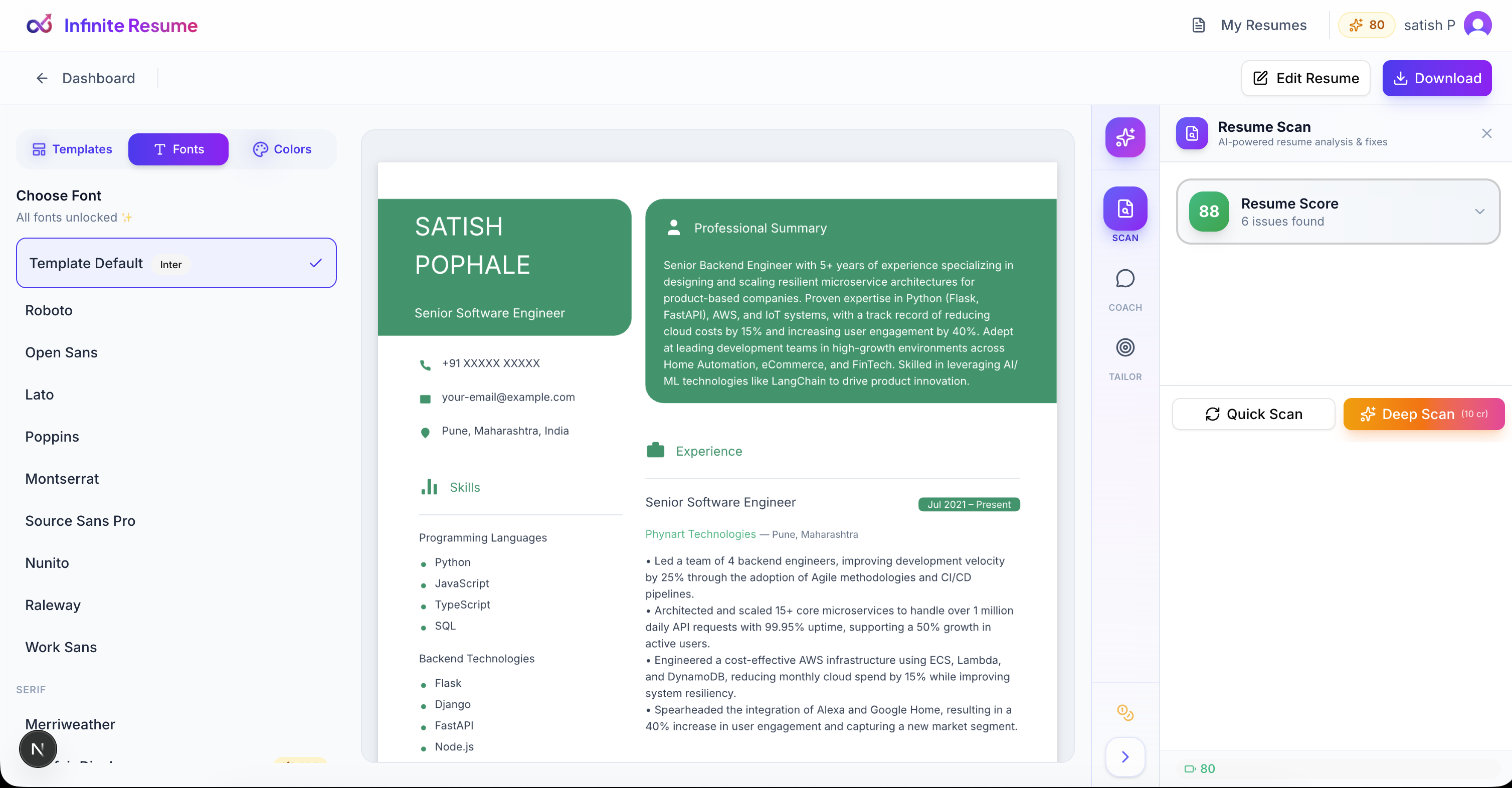 Infinite Resume gallery image