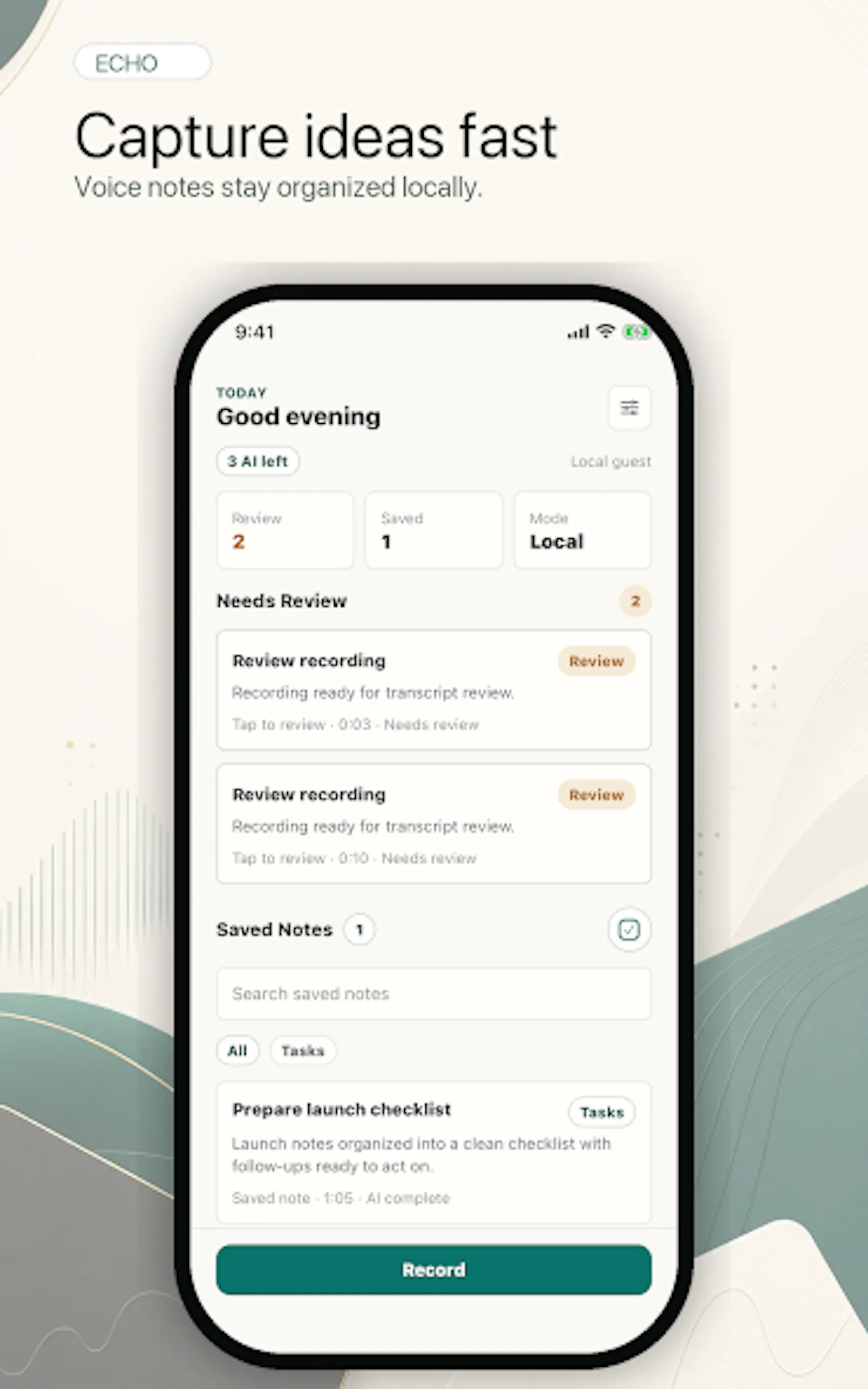 Echo: Voice Notes & AI Tasks screenshot 4