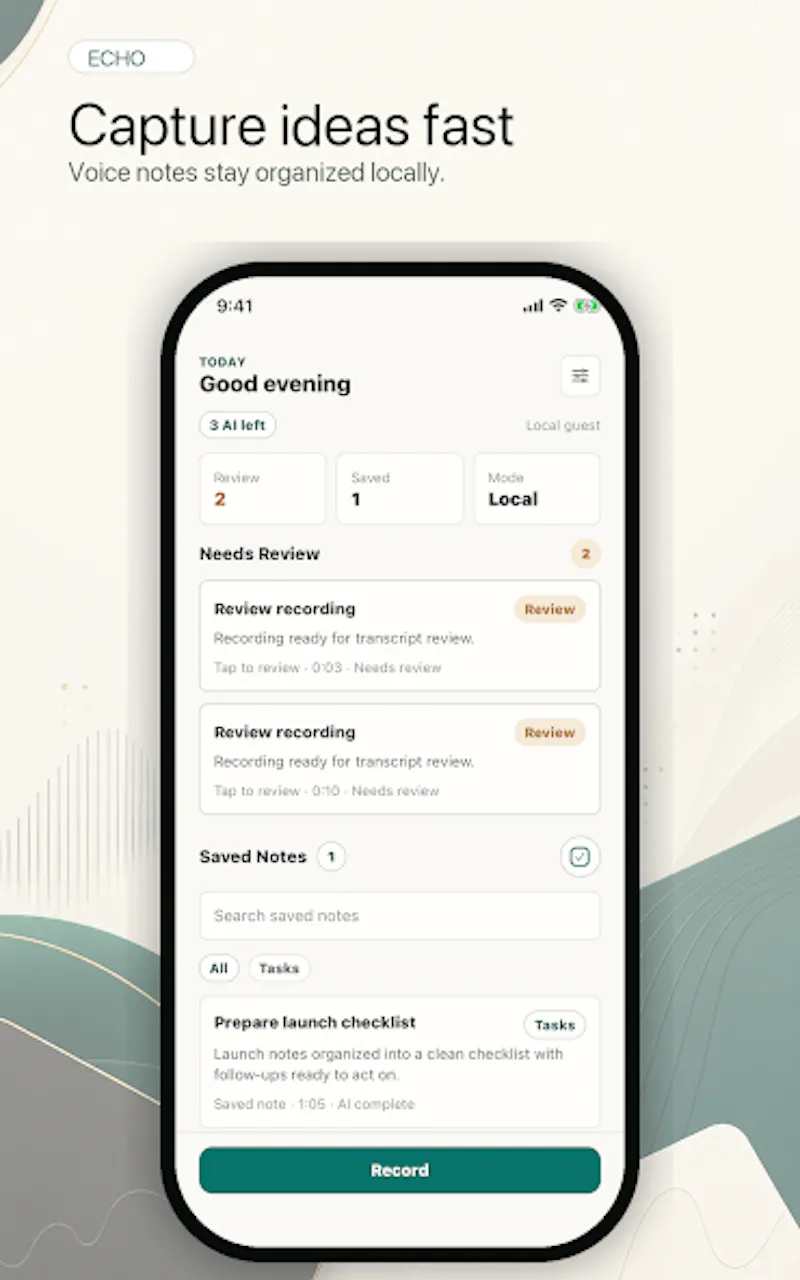 Echo: Voice Notes & AI Tasks screenshot 4