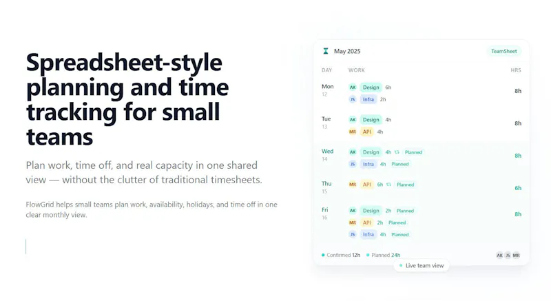FlowGrid Tracking & Planning screenshot 2