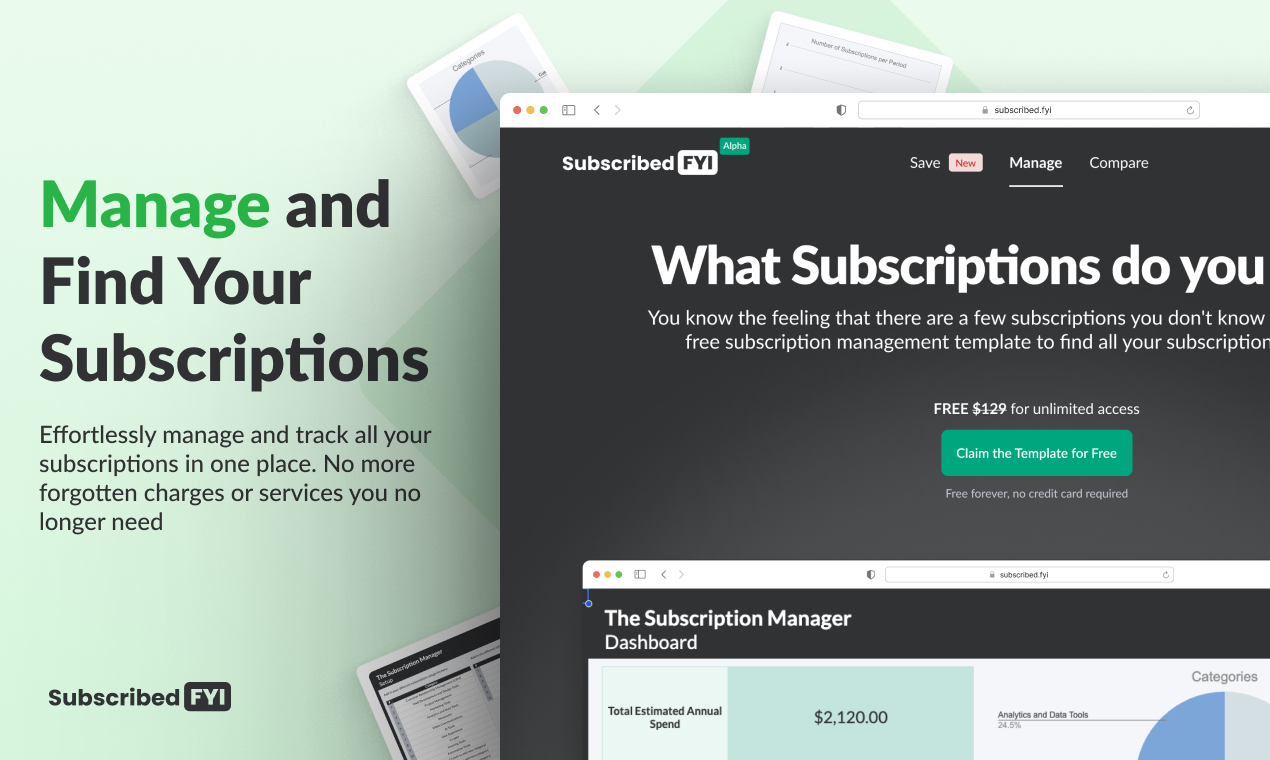 Subscribed.FYI - Freelancers 'co-piloot voor SaaS om op te slaan, te beheren en te vergelijken media 4