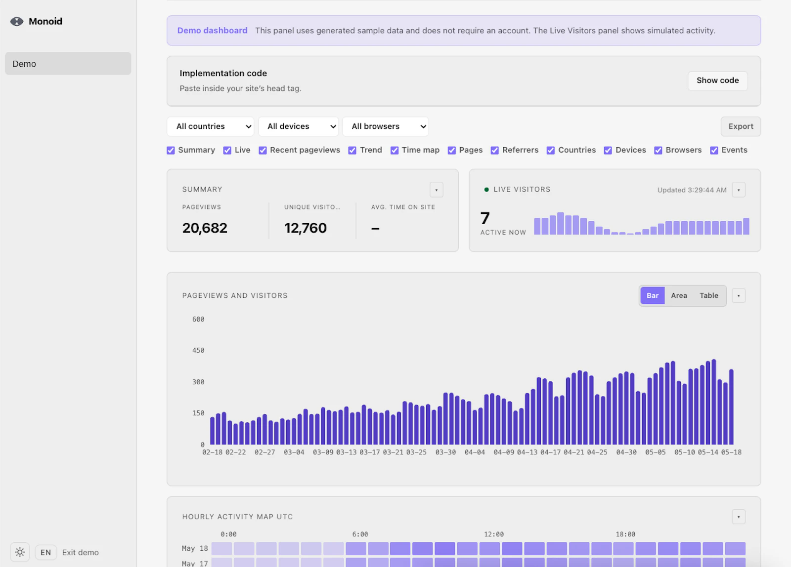 Monoid — Privacy-first Web Analytics screenshot 3
