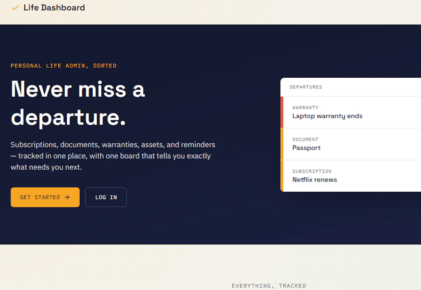 Life Dashboard screenshot 1