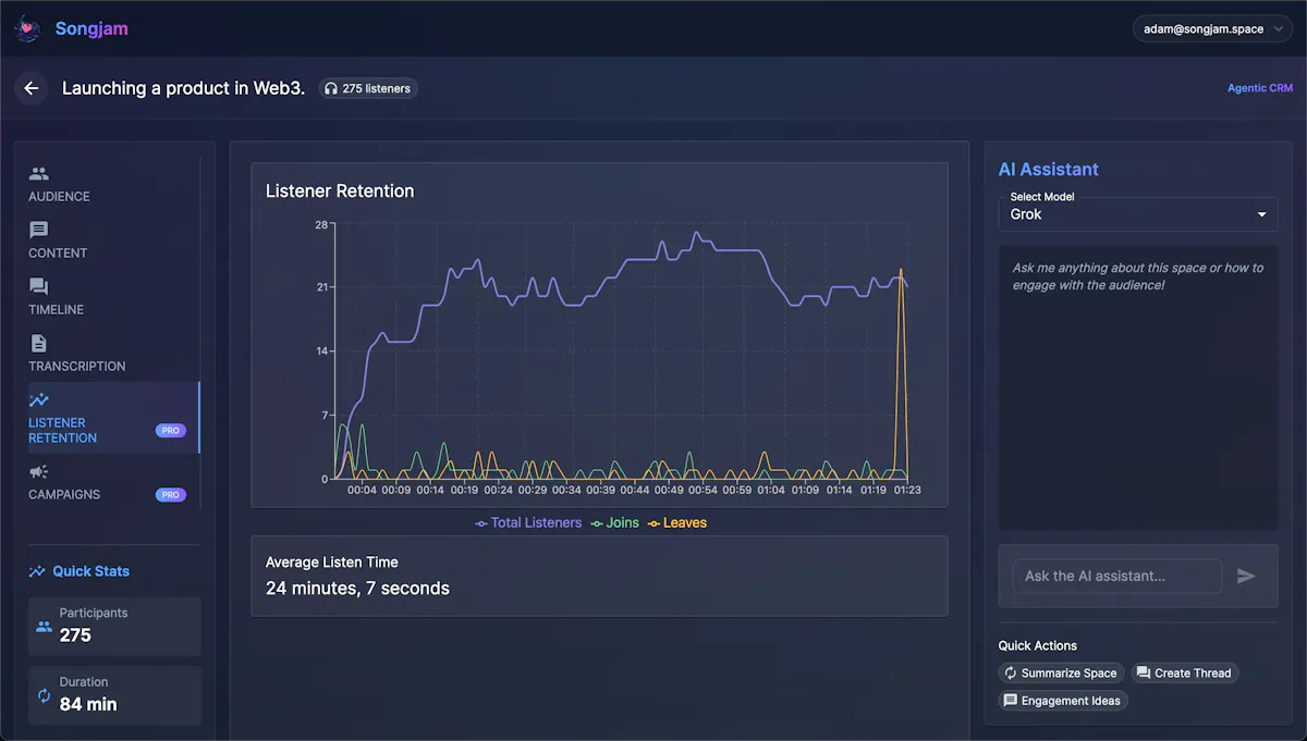 Songjam - X/Twitter Space Insights & CRM