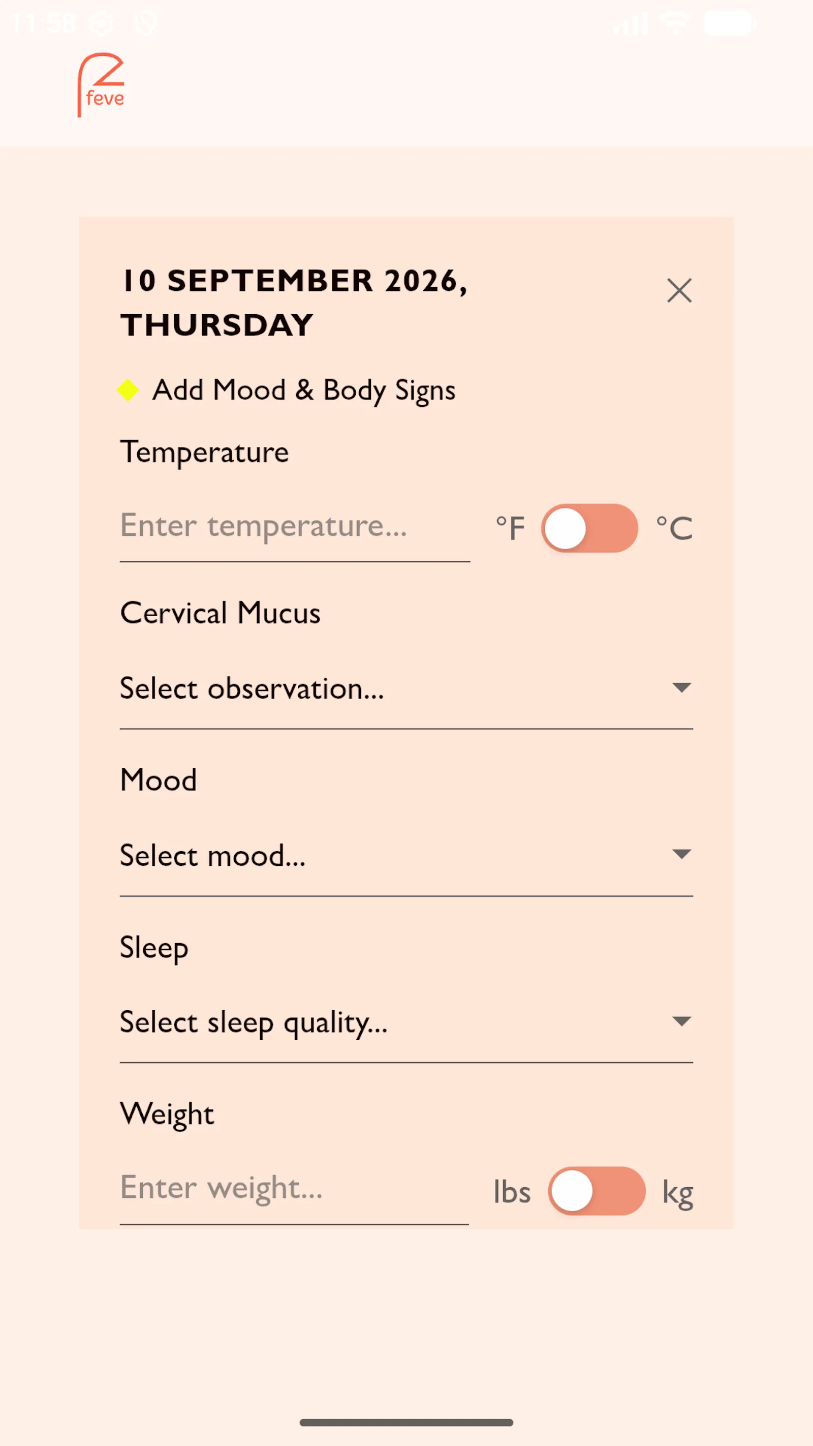 Feve: Ovulation Tracker & Diet screenshot 5