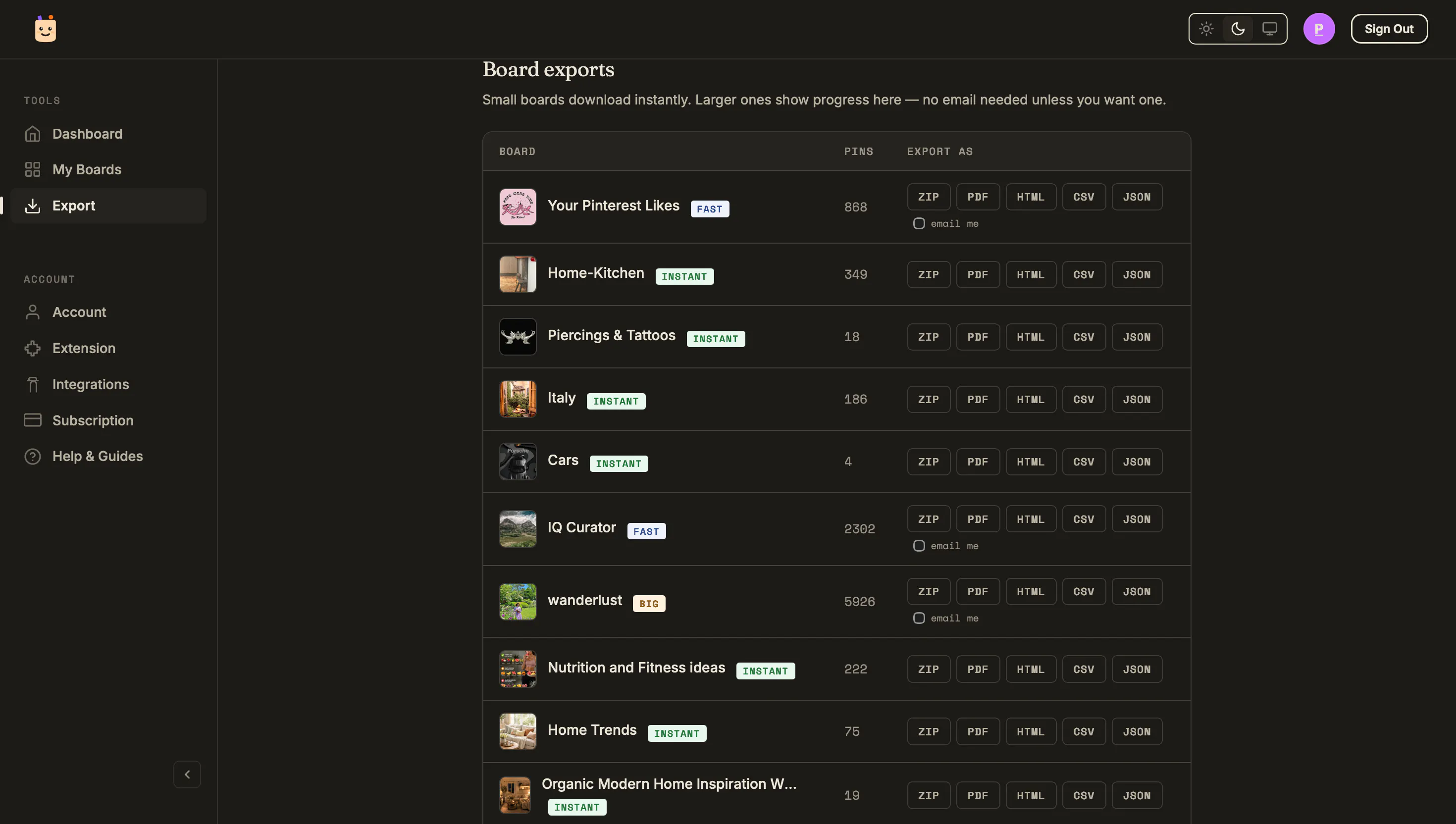 PinSuite screenshot