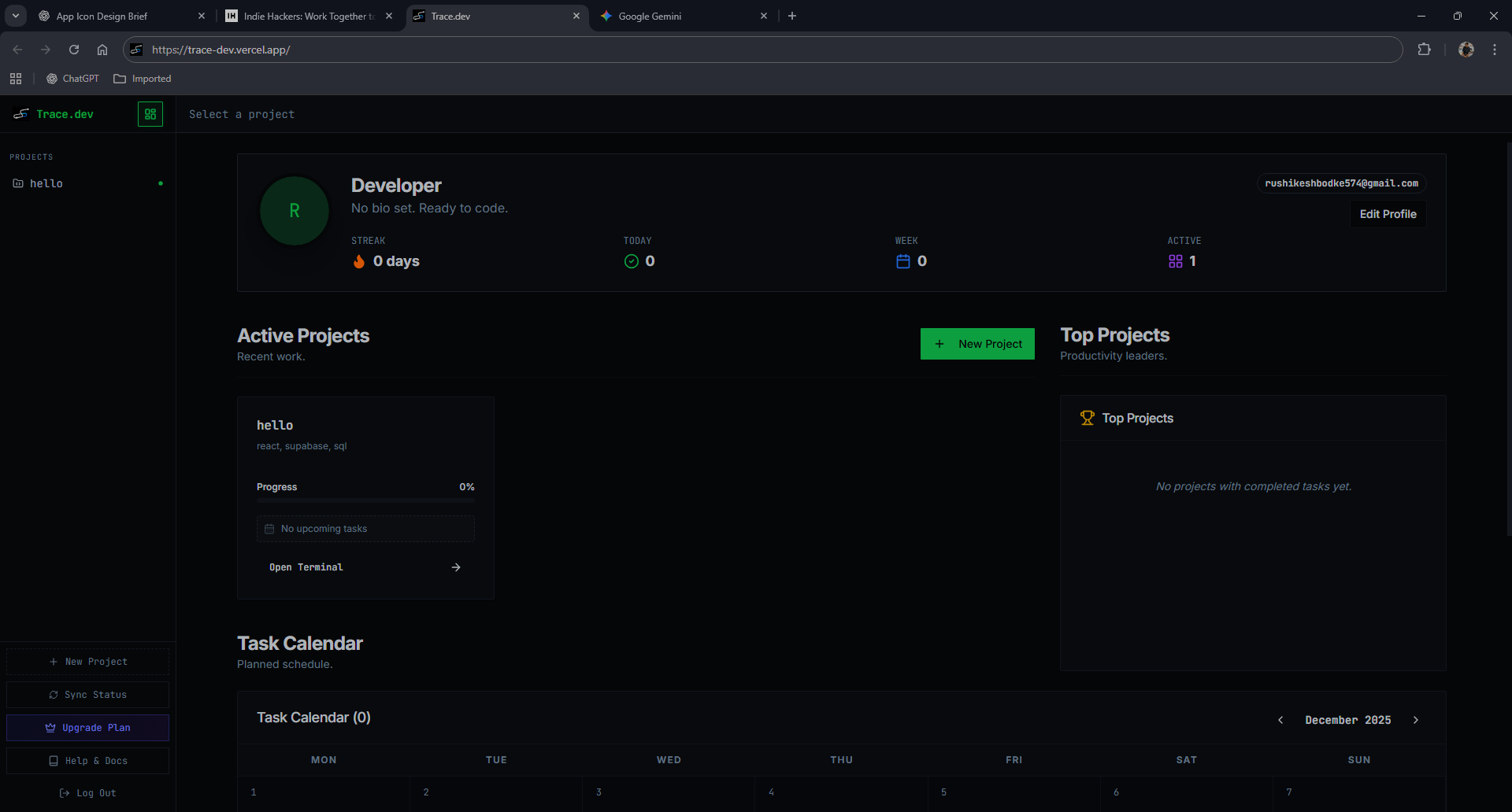 Trace.dev - Screenshot 3 showing product features and functionality